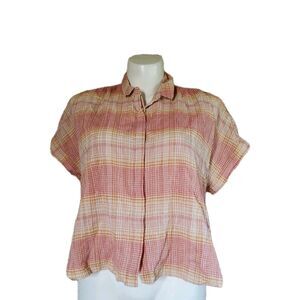 Madewell Hilltop Shirt Ombré Stripe Pale Sunflower XL Woven Button Down